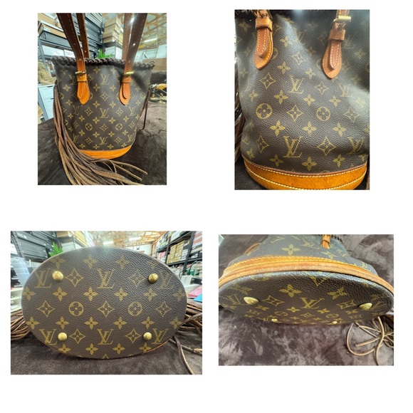 Louis Vuitton Restored Brown Monogram Fringe Bucket Bag - Picture 5 of 9
